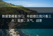 数据里藏着冷门：中超德比我只看三点：走势、天气、战意